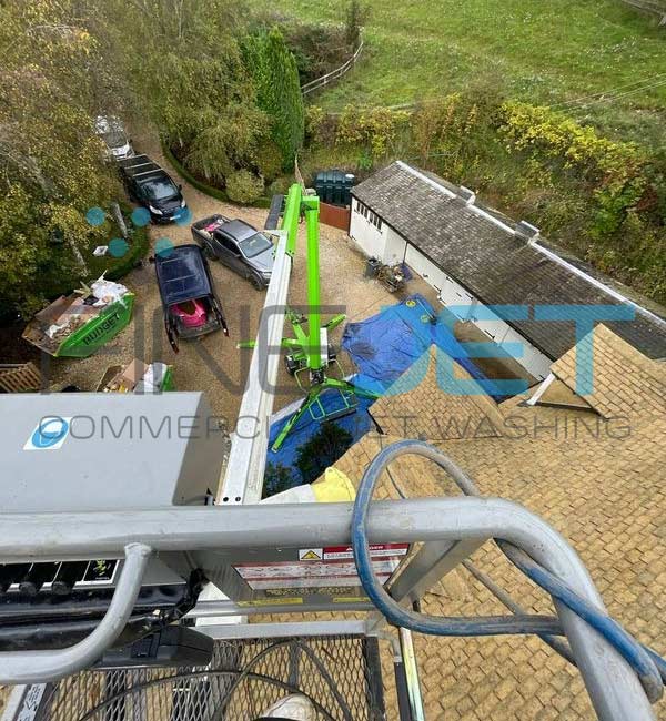 Cotswold slate roof cleaned on rural property in Naunton, Gloucestershire