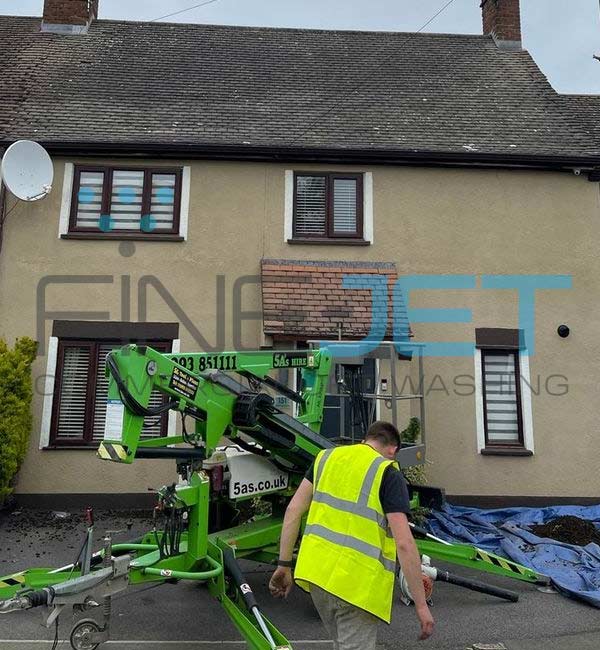 Removal of moss build-up on roof in Faringdon, Oxfordshire