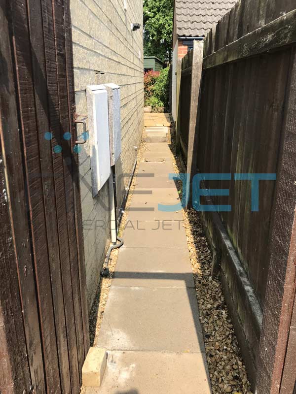 Slabbed pathway jet washed at home in Didcot, Oxfordshire