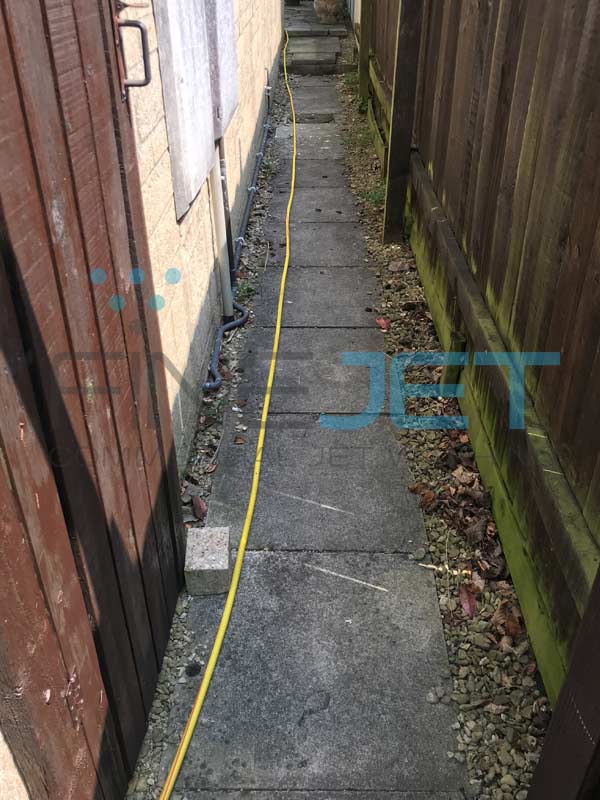 Slabbed pathway jet washed at home in Didcot, Oxfordshire