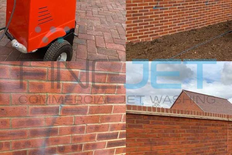 Graffiti removal from brickwork at new estate in Abingdon, Oxfordshire